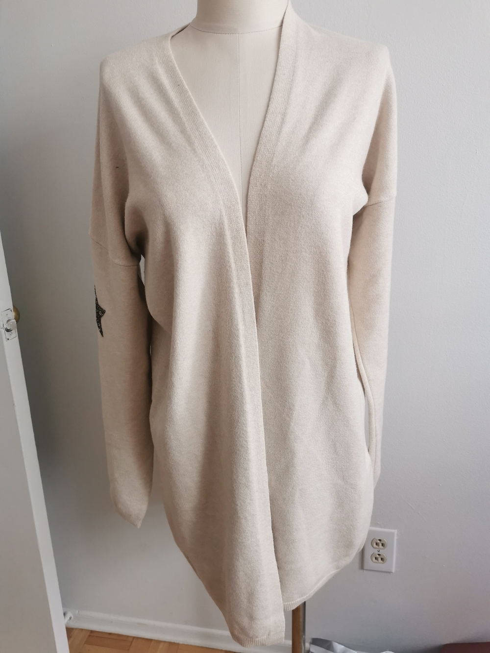 Frank Lyman Design Open-Front Cream Cardigan Sweater
